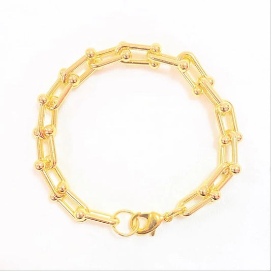 Gold Plated Hardwear Link Chain Bracelet - 7" +1