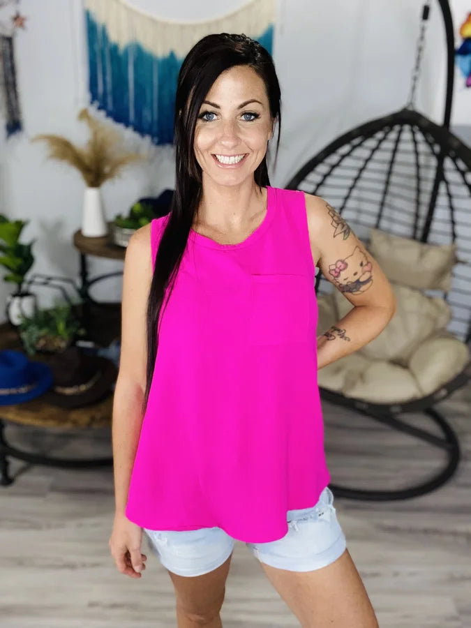 "Enjoy the Little Things" Sleeveless Top - Reg/Plus (6 Colors)