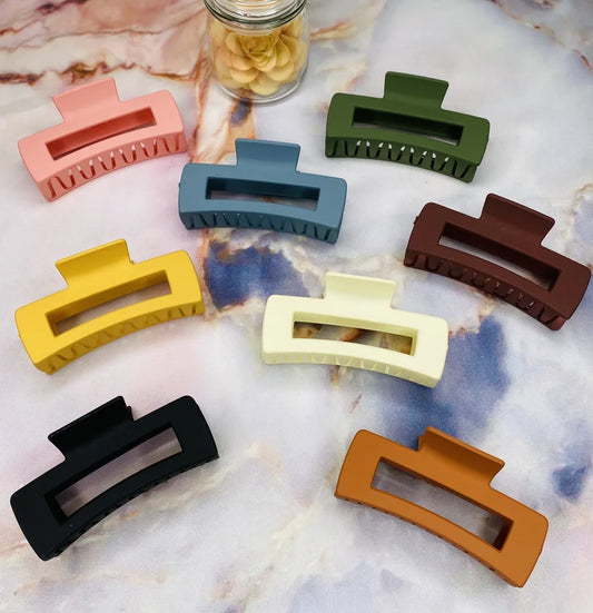 Square Solid Color Hair Clips (Multiple Colors)