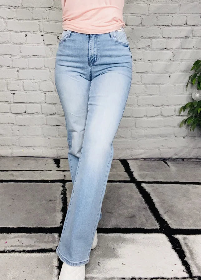 Judy Blue - "Anne" Light Blue High-Waisted Wide Leg Jeans - Reg/Plus