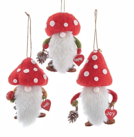 Mushroom Hat Gnome Ornaments (Multiple Styles)