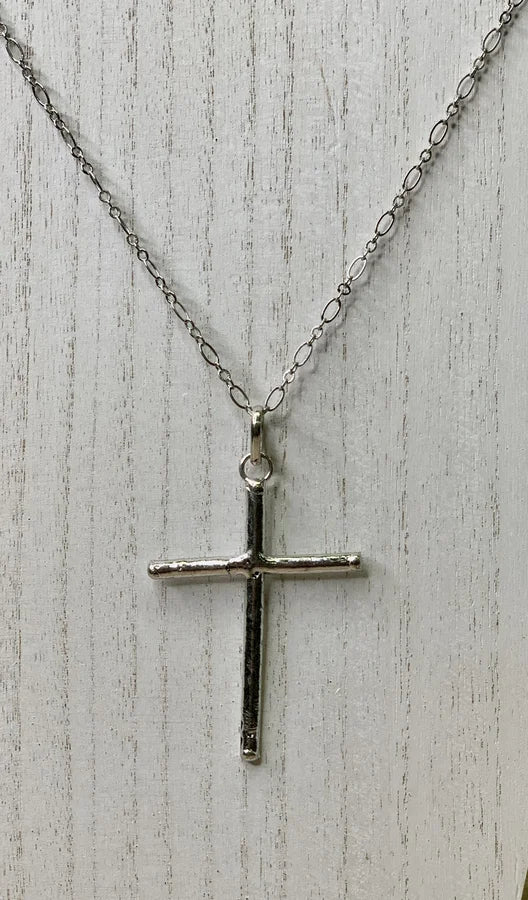 Silver Antique Cross Pendant Necklace