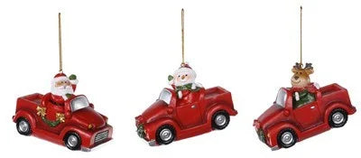 Resin Red Truck Ornaments (3 Styles)