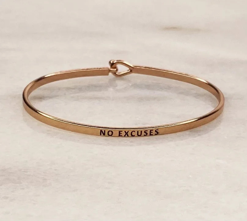 Rose Gold "No Excuses" Cuff Bracelet w/ Interlocking Closure