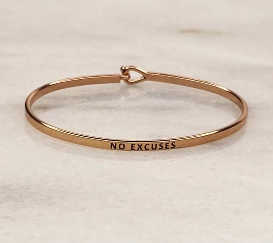 Rose Gold "No Excuses" Cuff Bracelet w/ Interlocking Closure
