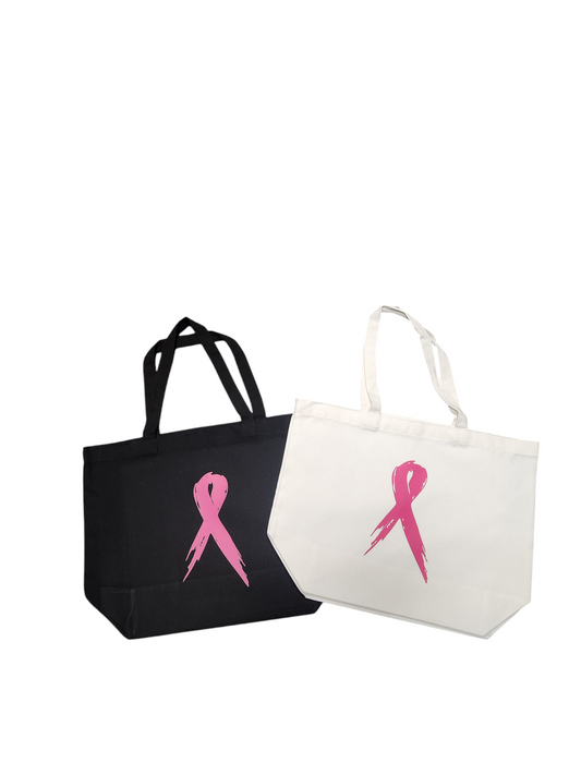 "Pink Ribbon" Canvas Tote Bag