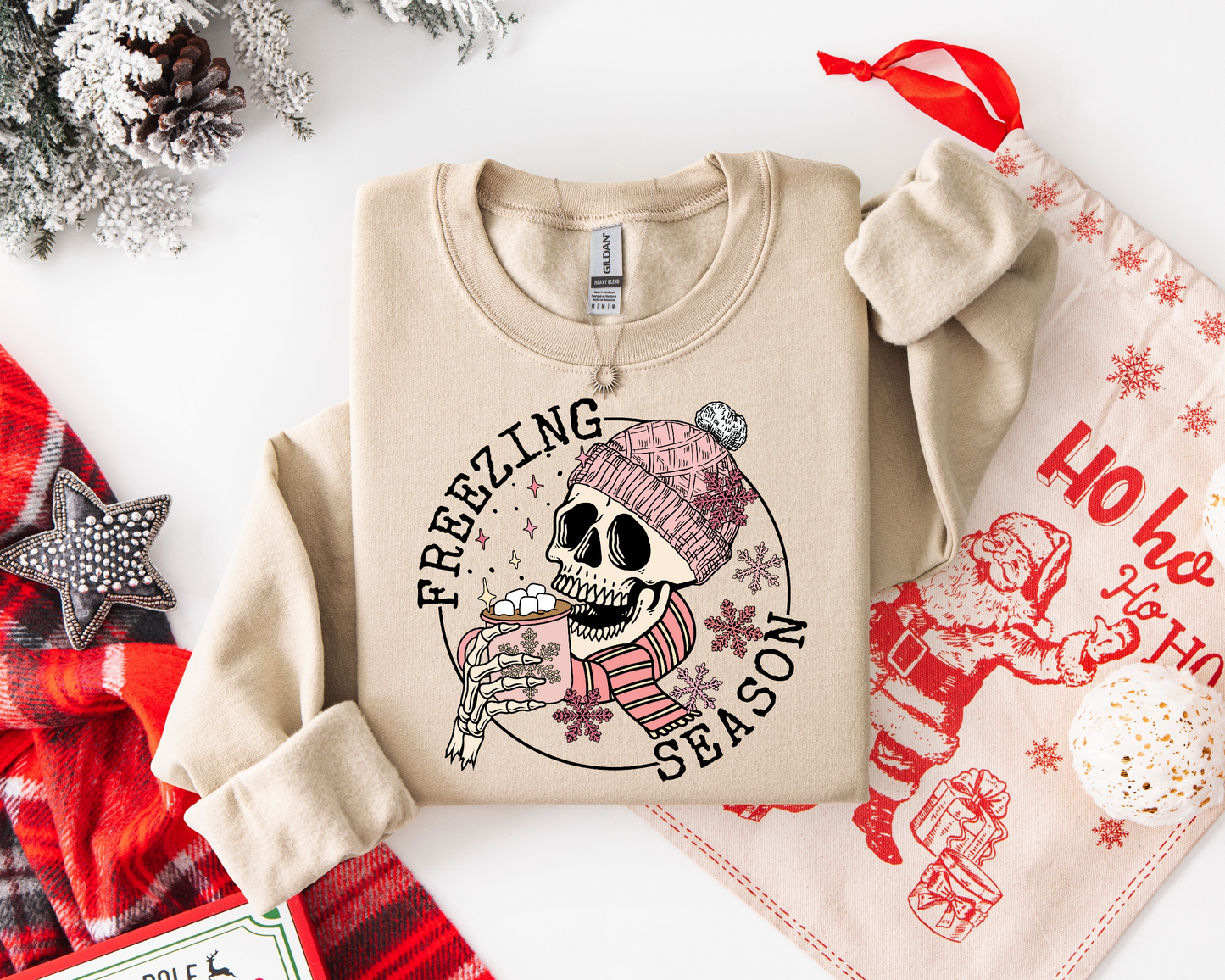 "Freezing Season" Front Print Graphic Crewneck Sweatshirt/Hoodie