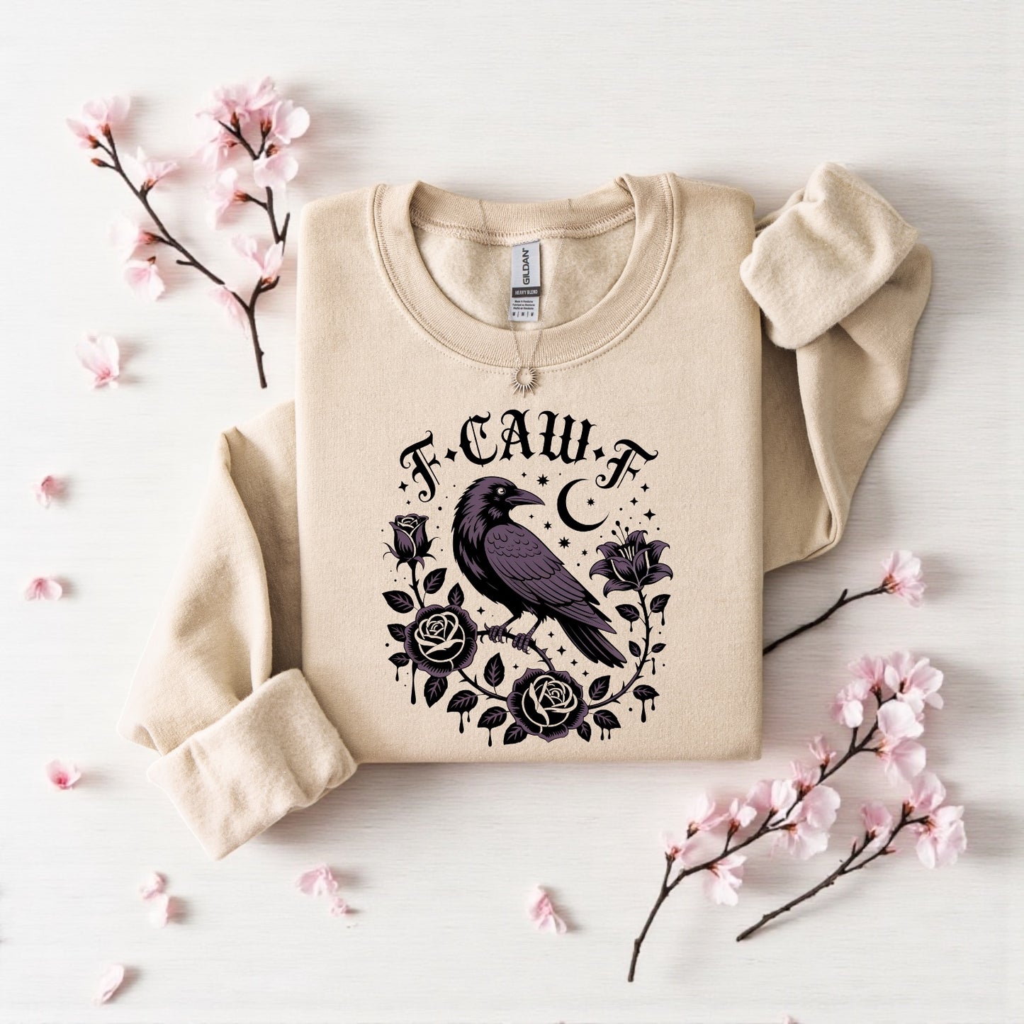 "Fawk Off" (Purple Ink) Graphic Crewneck Sweatshirt
