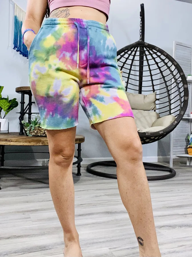 ARTifacts- Neon Rainbow Tie Dye Shorts