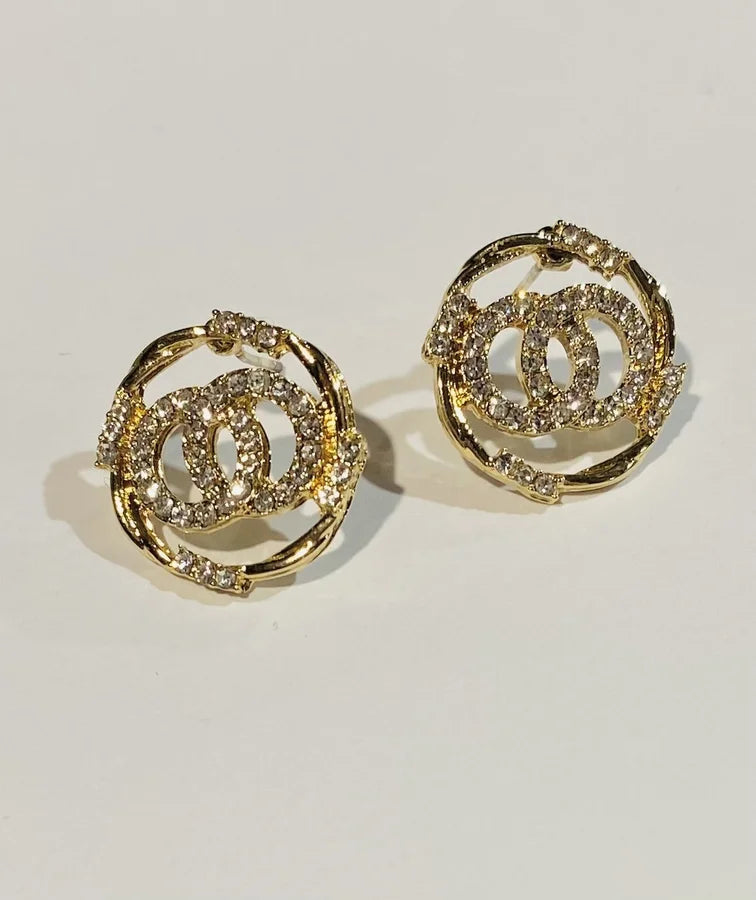 Gold Plated Sparkly Post Earrings