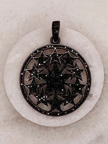 Black Crystal Multi-Star Pendant (Large)