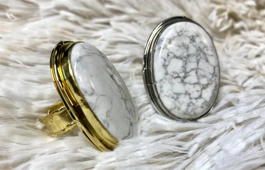 Howlite Stone Adjustable Ring