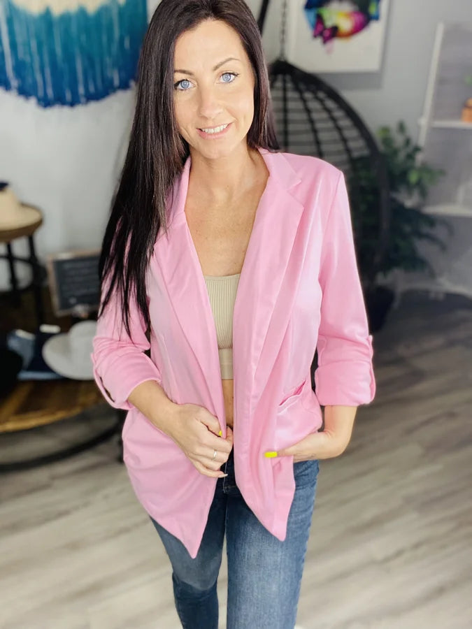 Reg/Plus Sweet Pink Blazer