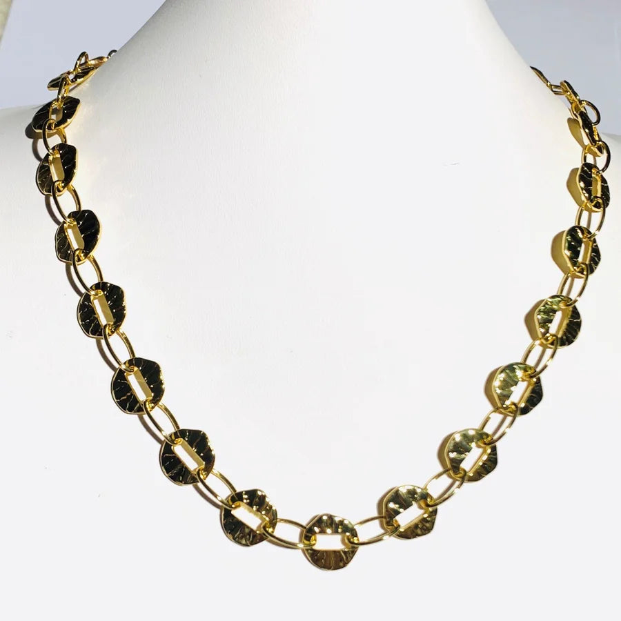 18 Kt. Gold Plated Fancy Link Chain - 18"