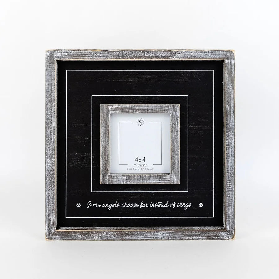 "Some Angels Choose Fur Instead of Wings" Wooden Photo Frame