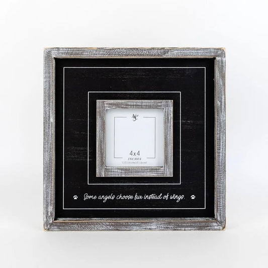 "Some Angels Choose Fur Instead of Wings" Wooden Photo Frame