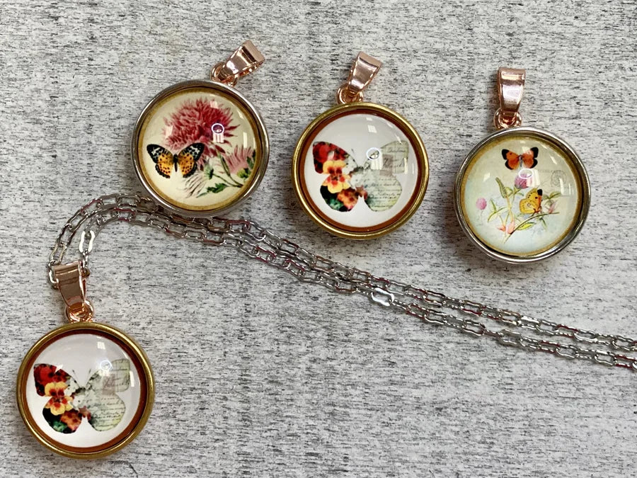 Rose Gold Necklace w/ Mystery Butterfly Snap Pendant