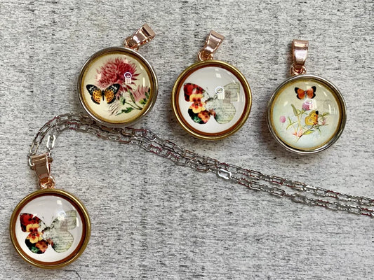 Rose Gold Necklace w/ Mystery Butterfly Snap Pendant