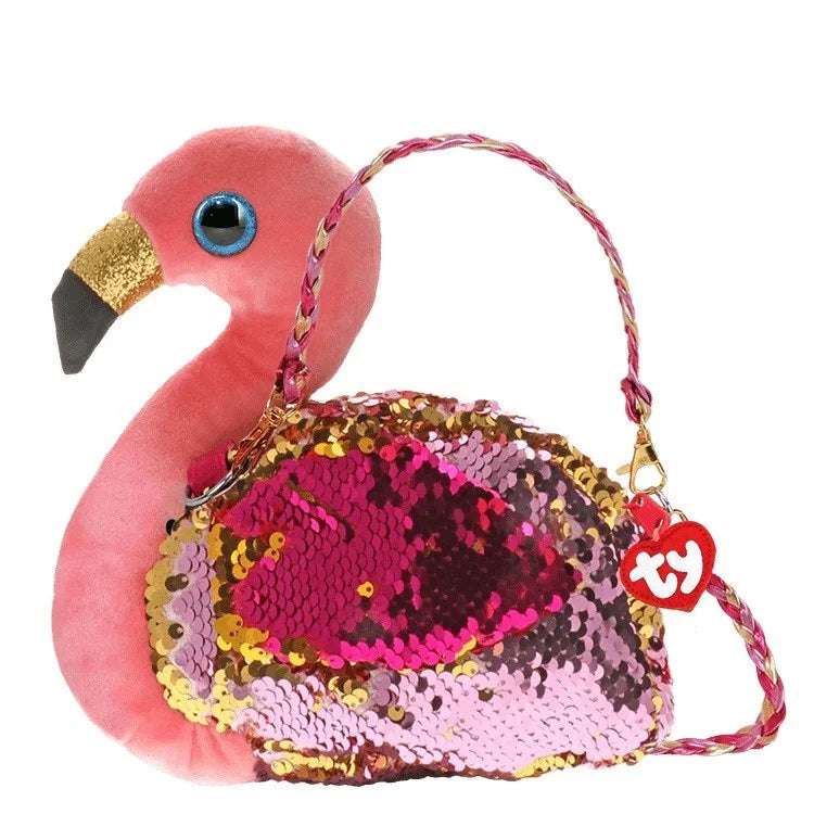 "Gilda" the Flamingo - Reversible Sequin Purse by TY Inc.