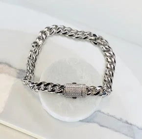 Stainless Steel Cuban Link 8MM Bracelet - 8.5"