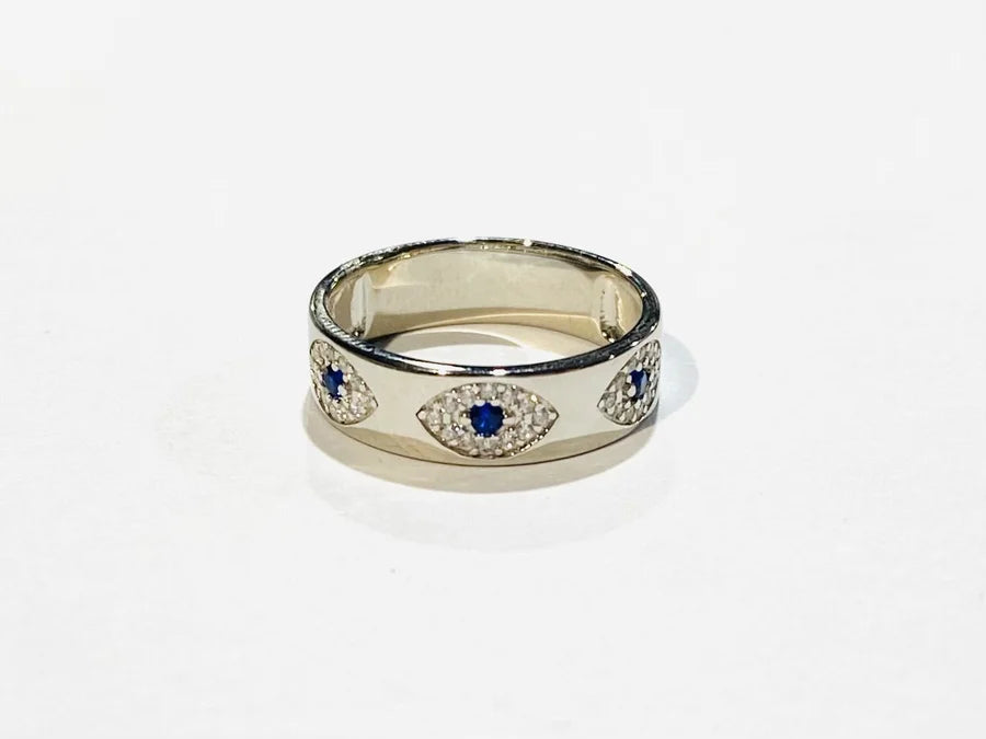 Sterling Silver Evil Eye Ring