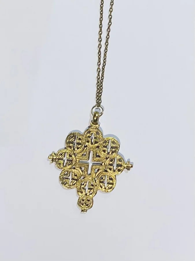 Large Gold Pendant Long Necklace