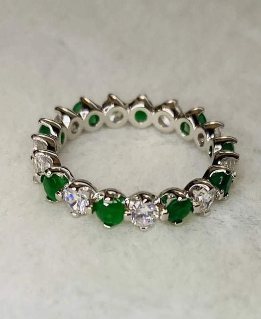 Green Cubic Zirconia Eternity Band