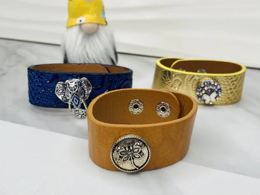 Faux Leather Snap Cuff Bracelet