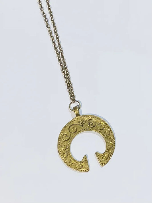 Gold Metal Medallion Necklace