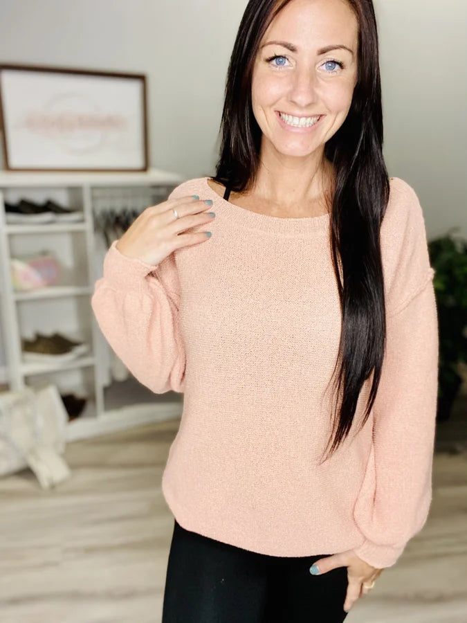 Reg. Blush Lightweight Knit Sweater