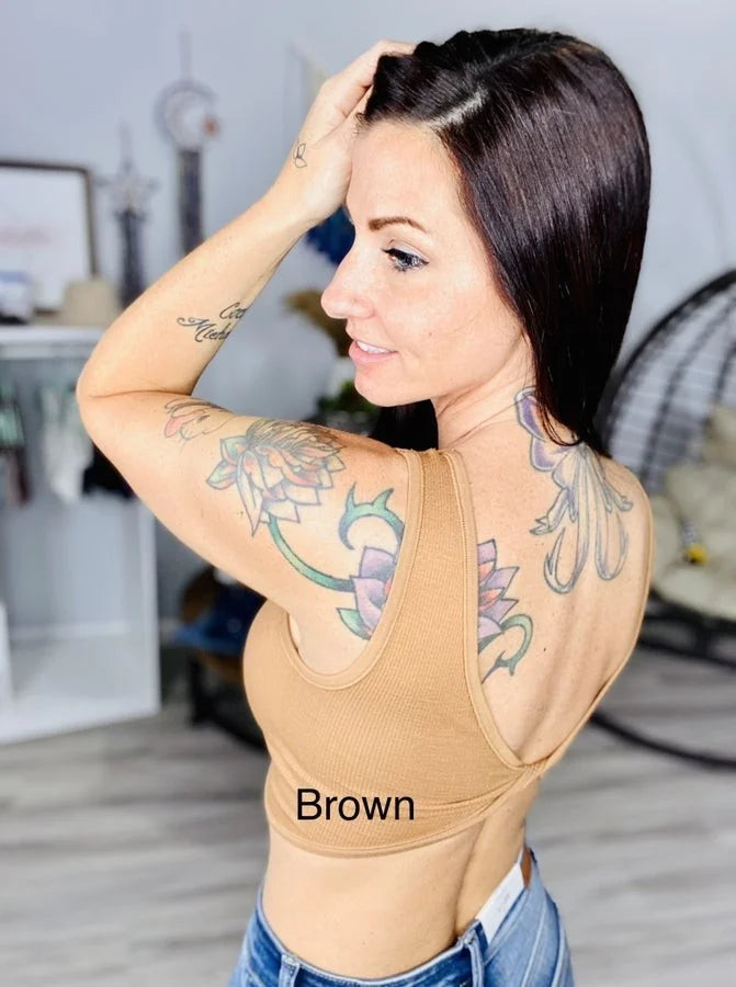 "Mix Up" Brown Reversible Seamless Brami