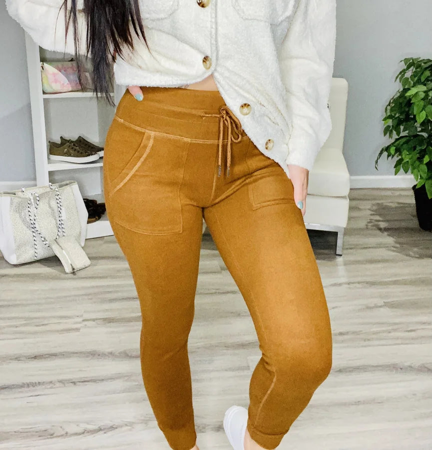 Reg/Plus Caramel Soft Fleece Joggers