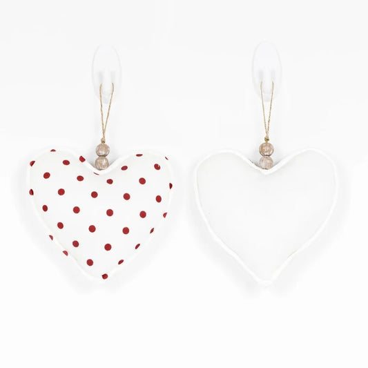 Black/Red Puffy Heart Ornament - Reversible