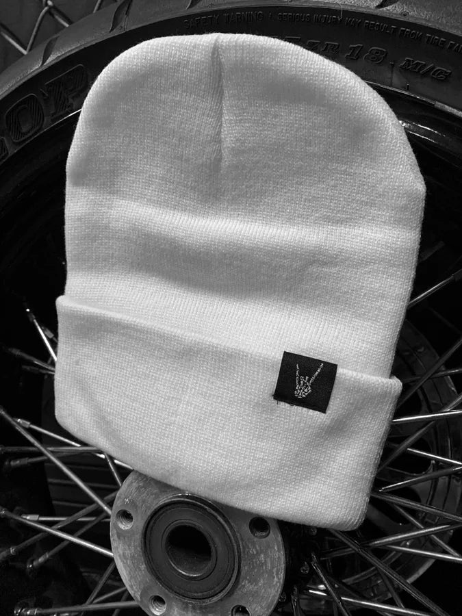 "Rocker" White Beanie