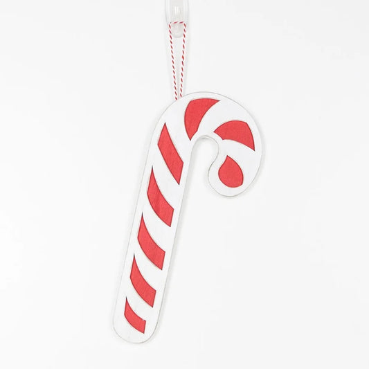 Wooden Candy Cane Ornament