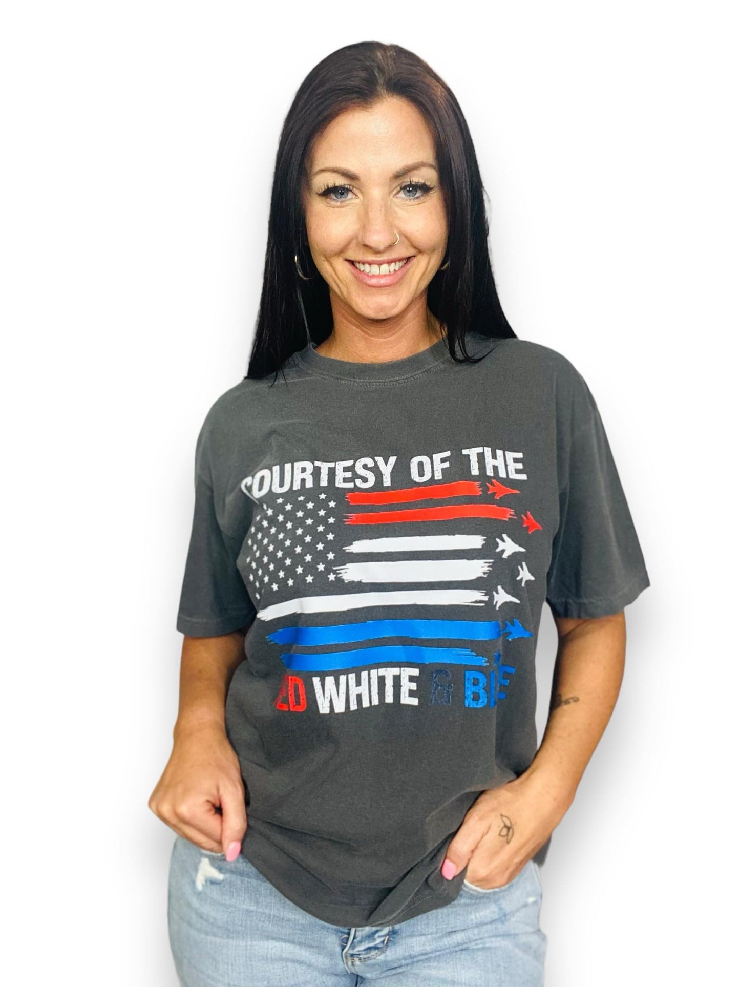 "Courtesy of the Red, White, & Blue" UNISEX Fit Short Sleeve T Shirt