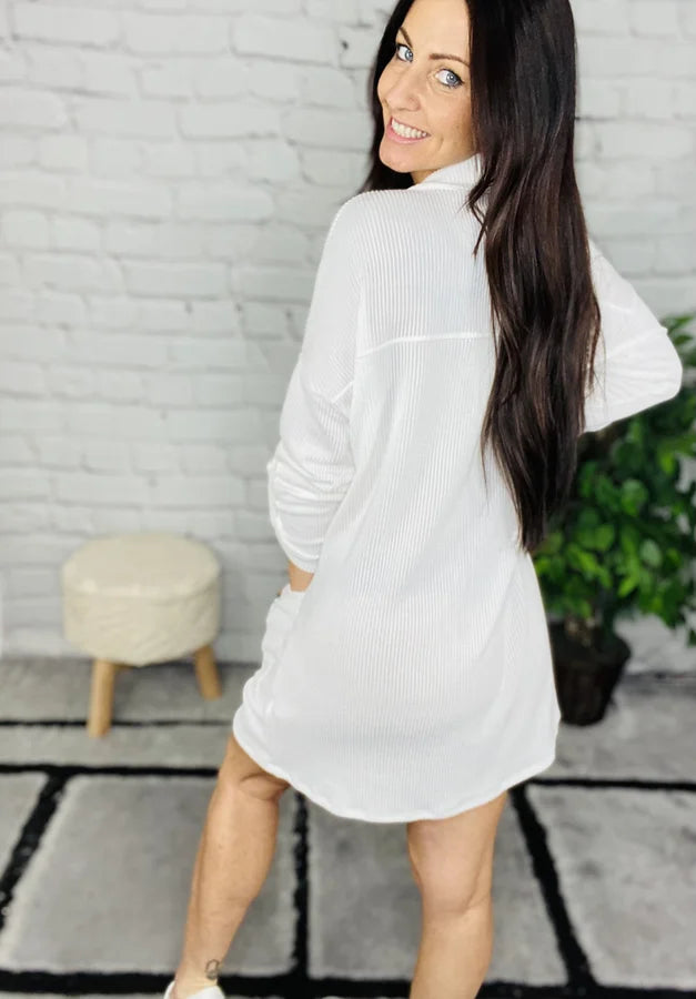 "Dressed for Comfort" Ivory Dress - Reg/Plus