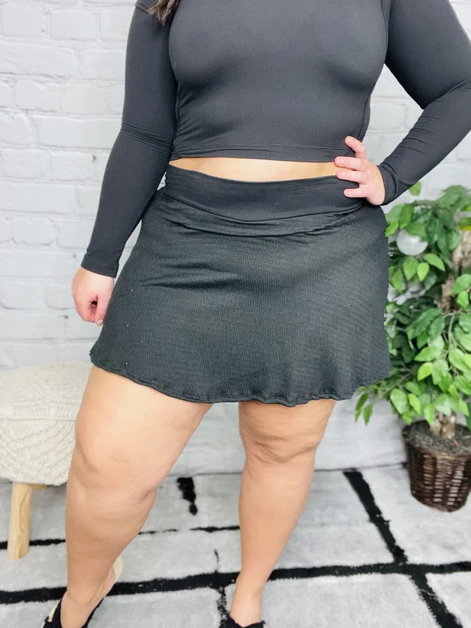 "Finding the Rhythm" Black Skort - Reg/Plus