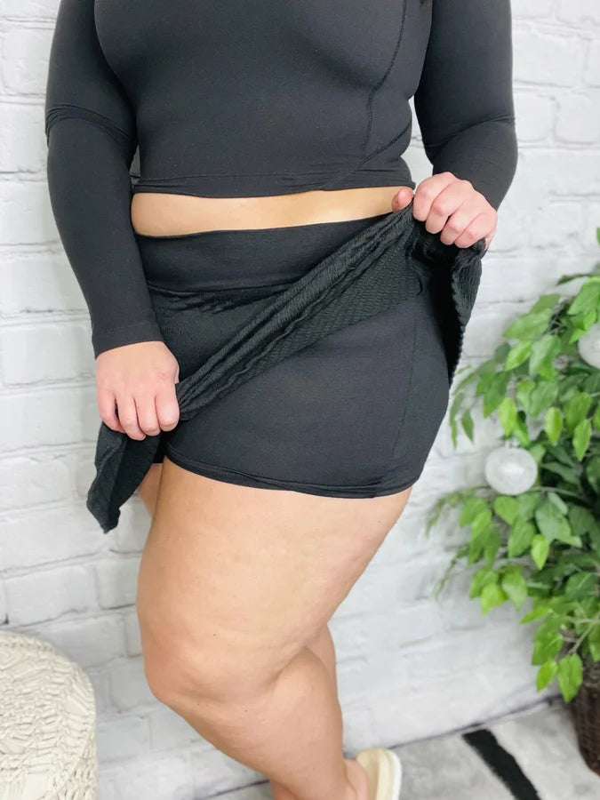 "Finding the Rhythm" Black Skort - Reg/Plus