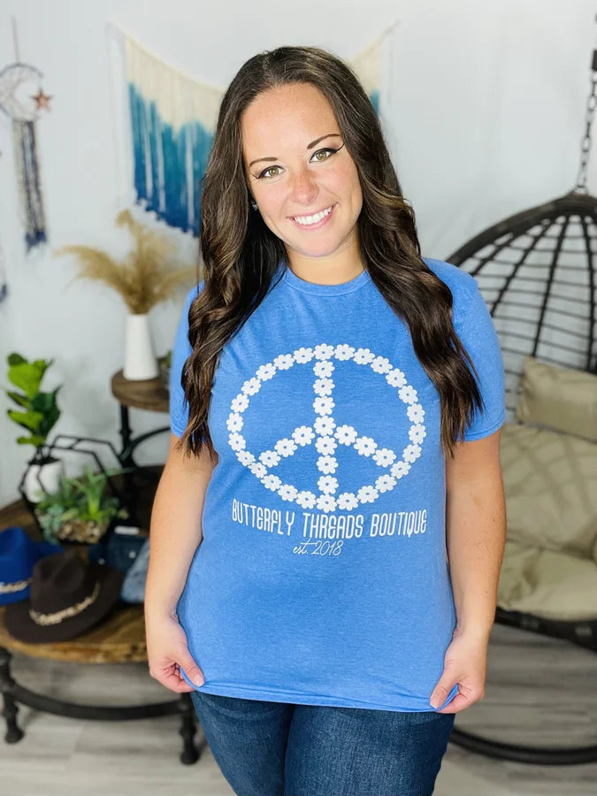 Custom BTB Peace Sign Graphic Tee - Reg/Plus (Mystery Color!)