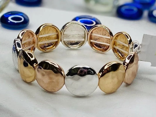 Rounded Tri-Tone Bracelet by Periwinkle