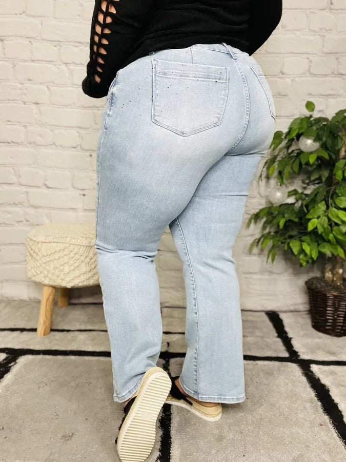 Judy Blue - "Anne" Light Blue High-Waisted Wide Leg Jeans - Reg/Plus