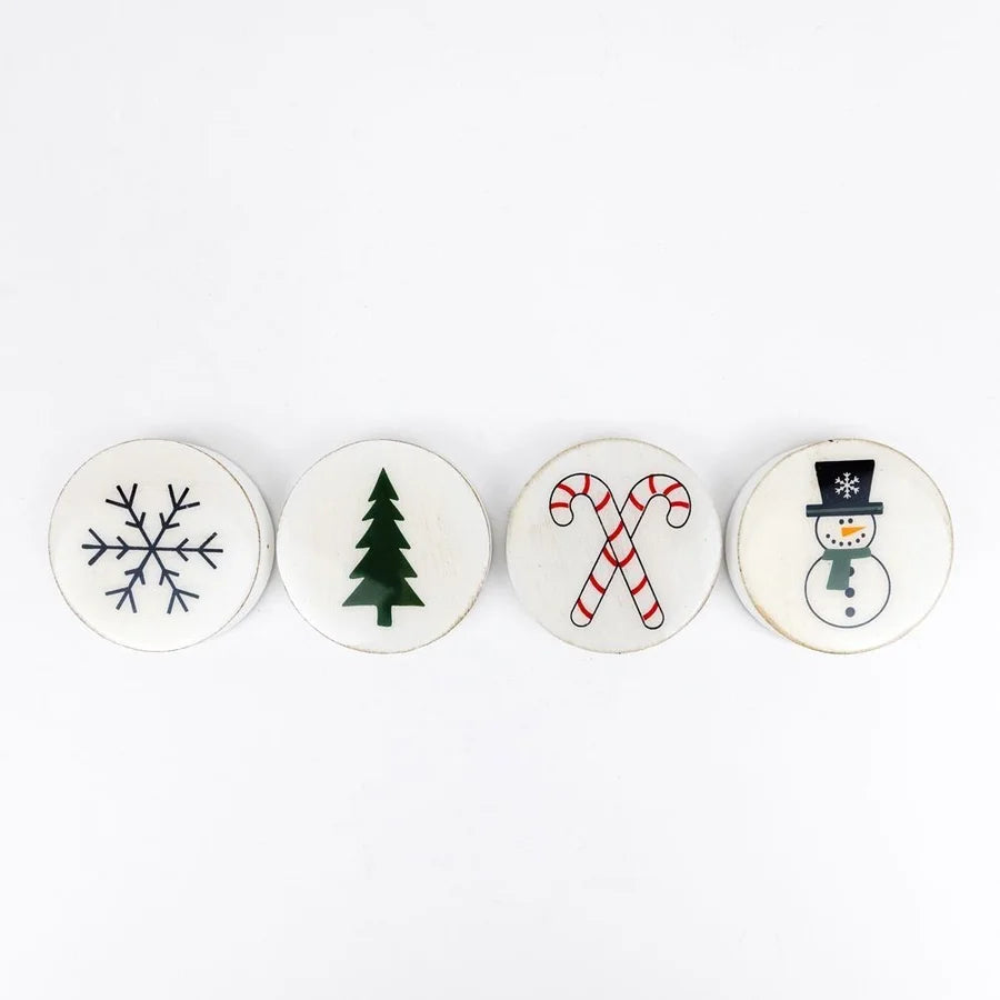 Holiday Inspired Wooden Magnets (Set of 4) (Multiple Styles)