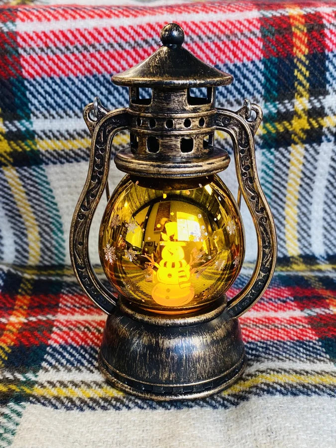 Decorative Battery-Operated Mini Bronze Christmas Lanterns