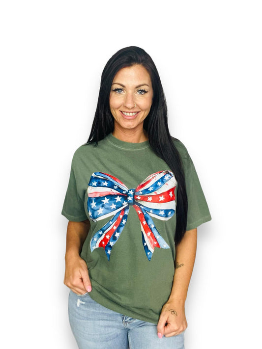 "Stars and Stripes Bow" UNISEX Fit Short Sleeve T Shirt