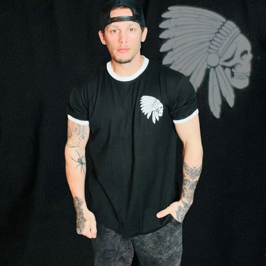 Black "Apache" Tee w/ White Trim