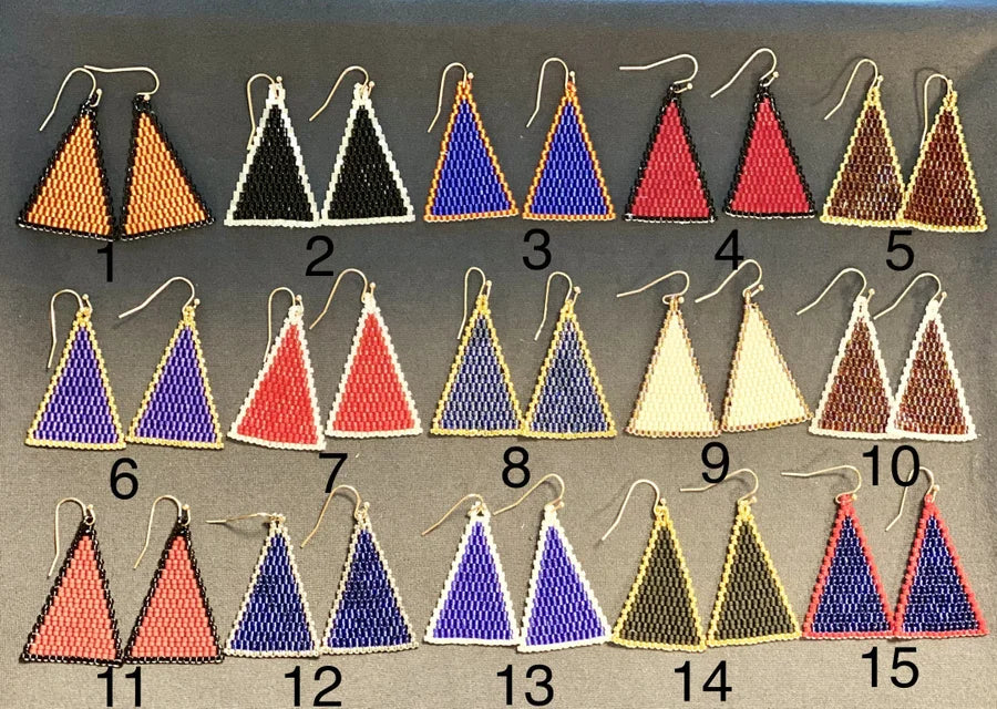 Erimish Gameday Beaded Triangle Earrings (Multiple Styles)