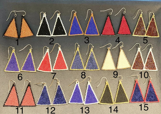 Erimish Gameday Beaded Triangle Earrings (Multiple Styles)