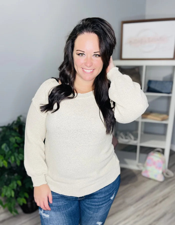 Reg. Beige Lightweight Knit Sweater