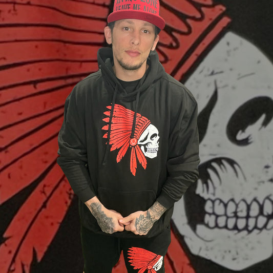 Black/Red/White "Apache" Hoodie